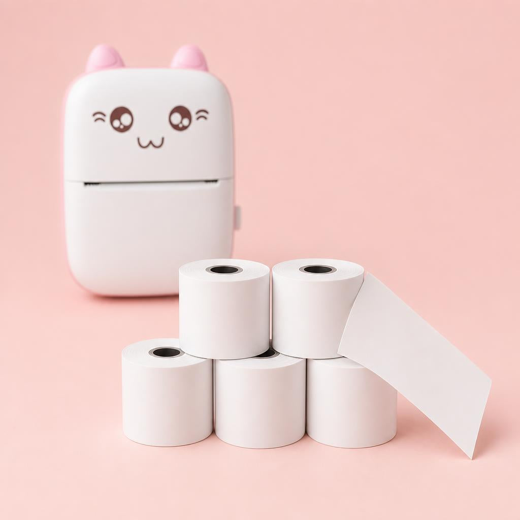 Rollos de papel térmico adhesivo para mini impresora